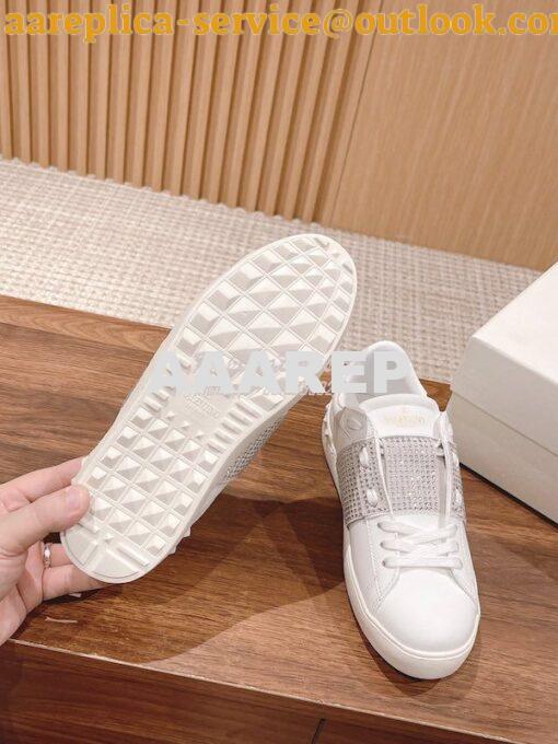 Replica Valentino Open Sneaker In Calfskin Leather with Crystals WS078 9