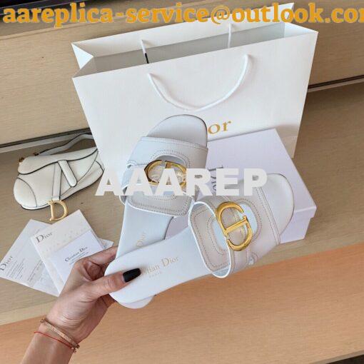 Replica Dior 30 Montaigne Mule White Calfskin KCQ266 3
