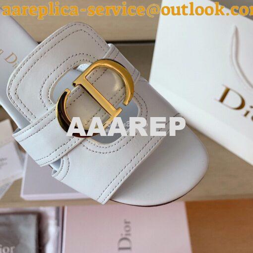 Replica Dior 30 Montaigne Mule White Calfskin KCQ266 5