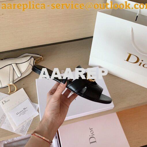 Replica Dior 30 Montaigne Mule Black Calfskin KCQ266 9