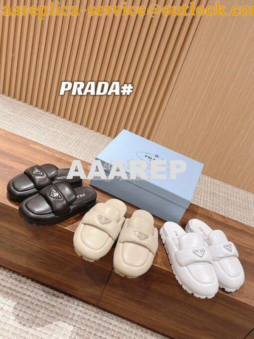 Replica Prada Mules Soft Padded Nappa Leather Sabots 1D109N 2