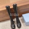 Replica Prada Brushed Leather And Mesh Boots 1W907M