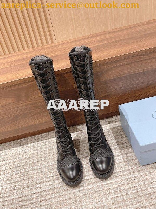 Replica Prada Brushed Leather And Mesh Boots 1W907M Replica Prada Brushed Leather And Mesh Boots 1W907M