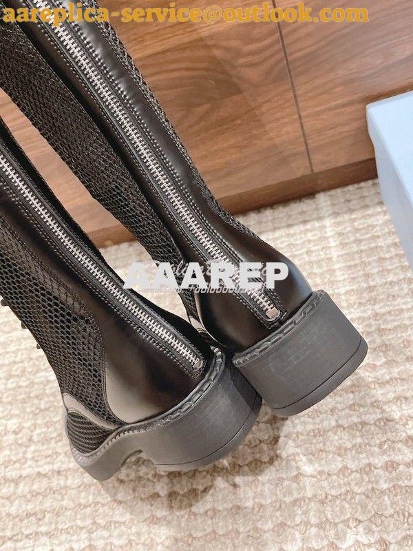 Replica Prada Brushed Leather And Mesh Boots 1W907M 9 Replica Prada Brushed Leather And Mesh Boots 1W907M 9