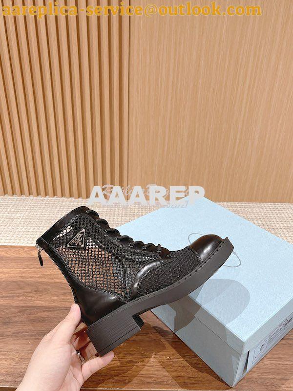 Replica Prada Brushed Leather And Mesh Ankle Boots 1W907M 6 Replica Prada Brushed Leather And Mesh Ankle Boots 1W907M 6