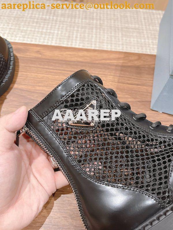 Replica Prada Brushed Leather And Mesh Ankle Boots 1W907M 7 Replica Prada Brushed Leather And Mesh Ankle Boots 1W907M 7