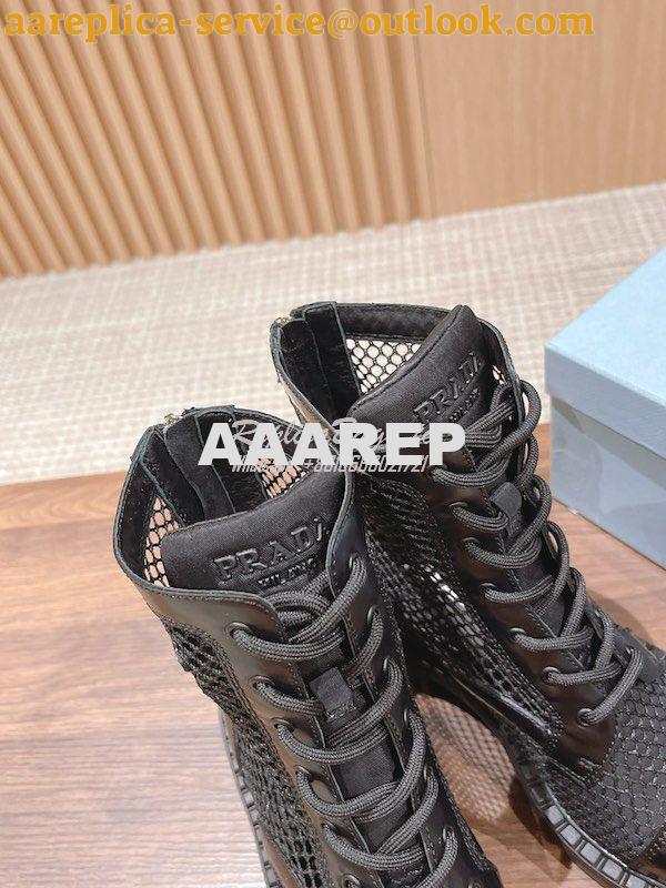 Replica Prada Brushed Leather And Mesh Ankle Boots 1W907M 8 Replica Prada Brushed Leather And Mesh Ankle Boots 1W907M 8