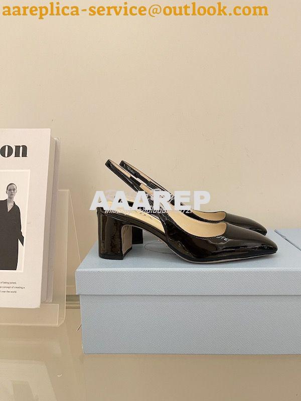 Replica Prada Patent-leather Slingback Pumps 1I173N 12 Replica Prada Patent-leather Slingback Pumps 1I173N 12