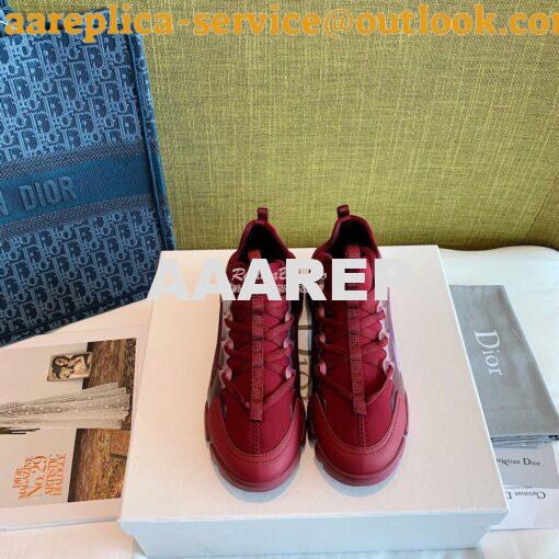 Replica Dior D-Connect Sneaker Technical Fabric Burgundy 2