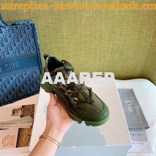 Replica Dior D-Connect Sneaker Technical Fabric Khaki 3