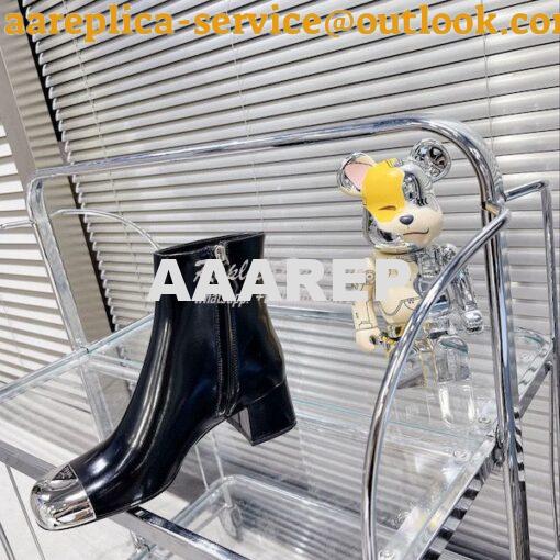 Replica Prada Brushed Calfskin with Metal Toe Ankle Boots 1T7920 12