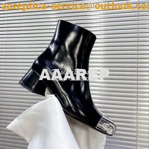 Replica Prada Brushed Calfskin with Metal Toe Ankle Boots 1T7920 13