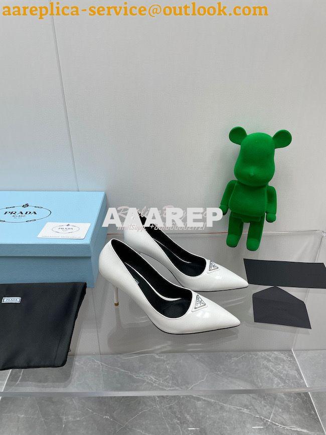 Replica Prada Brushed leather slingback pumps 85mm 1I001N 3 Replica Prada Brushed leather slingback pumps 85mm 1I001N 3