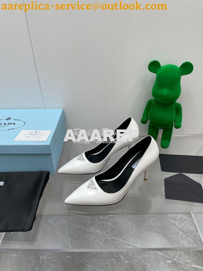 Replica Prada Brushed leather slingback pumps 85mm 1I001N 7 Replica Prada Brushed leather slingback pumps 85mm 1I001N 7