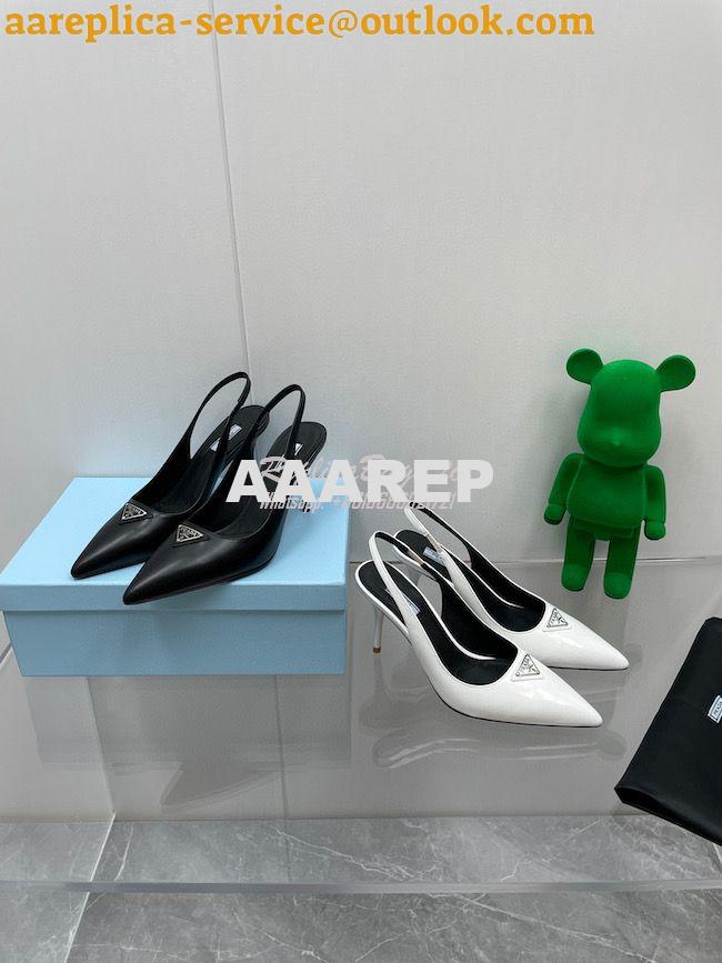 Replica Prada Brushed leather slingback pumps 65mm 1I002N Replica Prada Brushed leather slingback pumps 65mm 1I002N