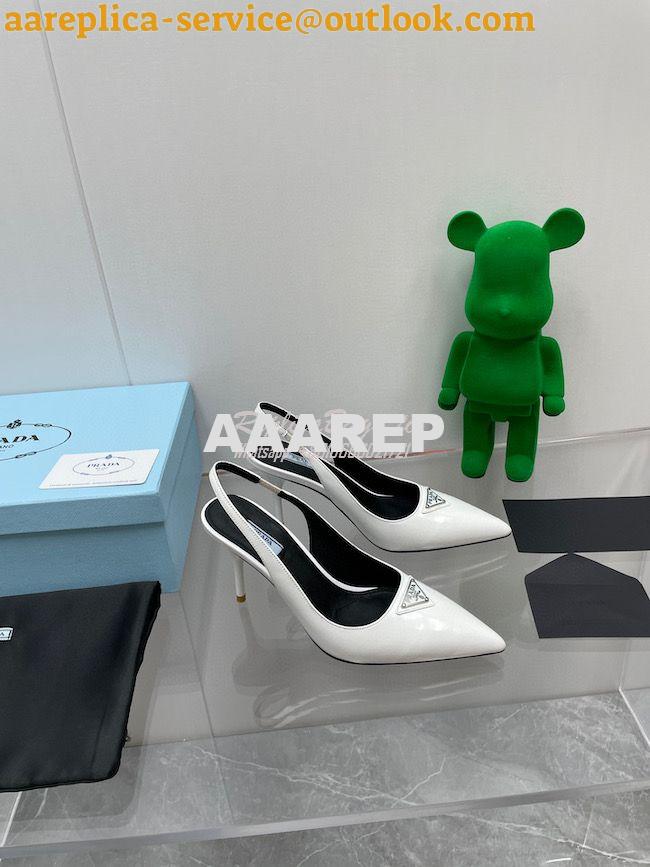 Replica Prada Brushed leather slingback pumps 65mm 1I002N 3 Replica Prada Brushed leather slingback pumps 65mm 1I002N 3