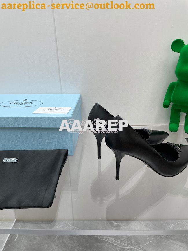 Replica Prada Brushed leather slingback pumps 85mm 1I001N 14 Replica Prada Brushed leather slingback pumps 85mm 1I001N 14