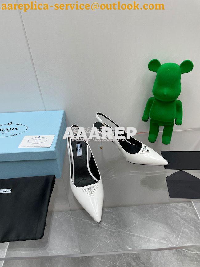Replica Prada Brushed leather slingback pumps 65mm 1I002N 4 Replica Prada Brushed leather slingback pumps 65mm 1I002N 4