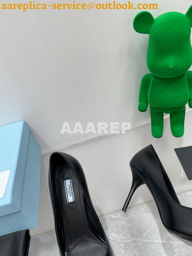 Replica Prada Brushed leather slingback pumps 85mm 1I001N 17 Replica Prada Brushed leather slingback pumps 85mm 1I001N 17