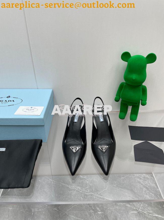 Replica Prada Brushed leather slingback pumps 65mm 1I002N 10 Replica Prada Brushed leather slingback pumps 65mm 1I002N 10