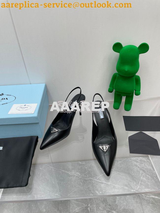 Replica Prada Brushed leather slingback pumps 65mm 1I002N 12 Replica Prada Brushed leather slingback pumps 65mm 1I002N 12