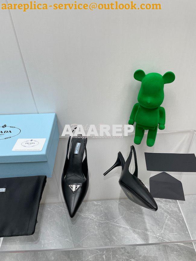 Replica Prada Brushed leather slingback pumps 65mm 1I002N 13 Replica Prada Brushed leather slingback pumps 65mm 1I002N 13