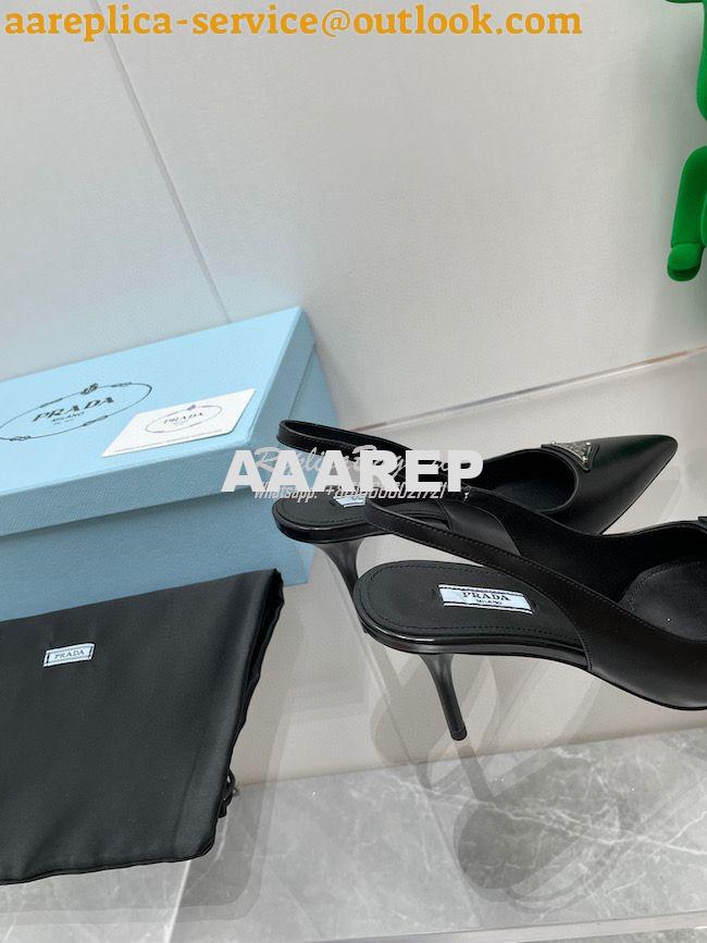 Replica Prada Brushed leather slingback pumps 65mm 1I002N 14 Replica Prada Brushed leather slingback pumps 65mm 1I002N 14