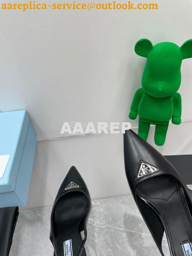 Replica Prada Brushed leather slingback pumps 65mm 1I002N 16 Replica Prada Brushed leather slingback pumps 65mm 1I002N 16