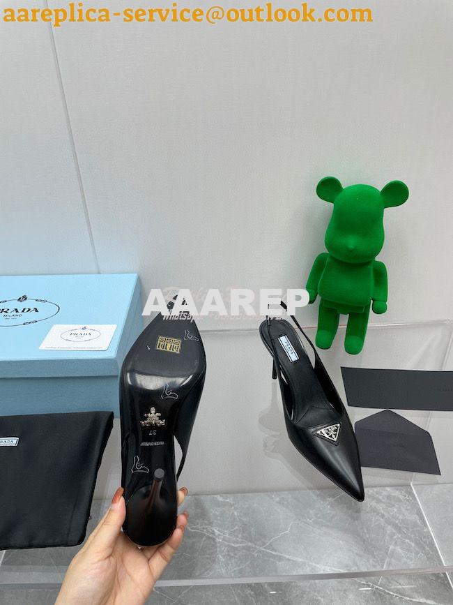 Replica Prada Brushed leather slingback pumps 65mm 1I002N 17 Replica Prada Brushed leather slingback pumps 65mm 1I002N 17