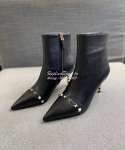 Replica Valentino Rockstud Kidskin Ankle Boot With Sculpted Heel 70mm