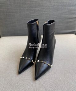 Replica Valentino Rockstud Kidskin Ankle Boot With Sculpted Heel 70mm 2