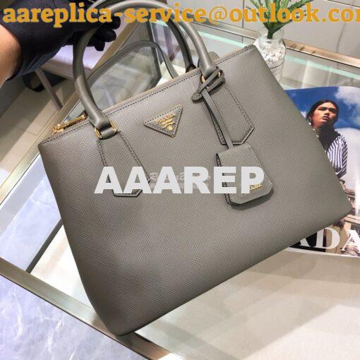Replica Prada Galleria Saffiano Leather Bag 1BA232 Grey