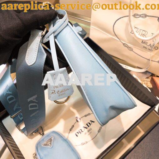 Replica Prada Re-Edition Nylon Multi-Pochette Bag 1BH204 Astral Blue 5