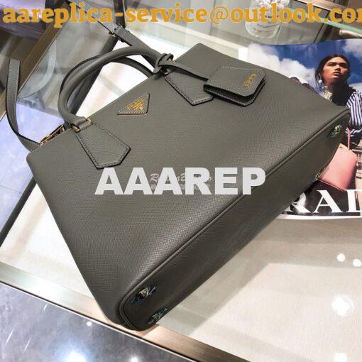 Replica Prada Galleria Saffiano Leather Bag 1BA232 Grey 4