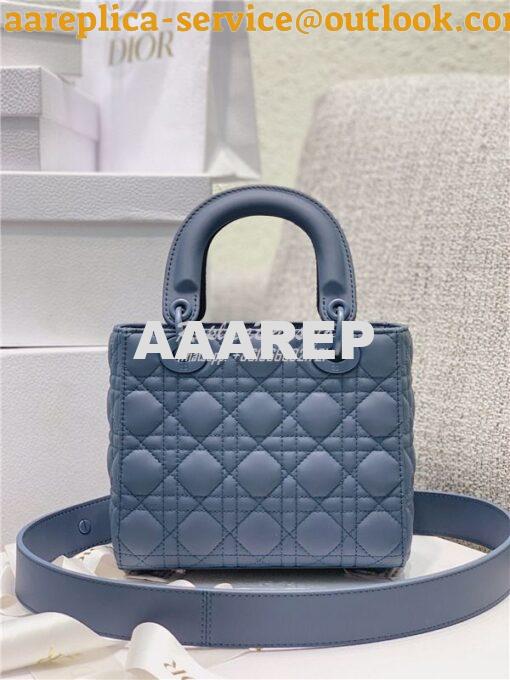 Replica Dior Lady Dior My ABCdior Bag in Denim Blue Ultramatte Cannage 9