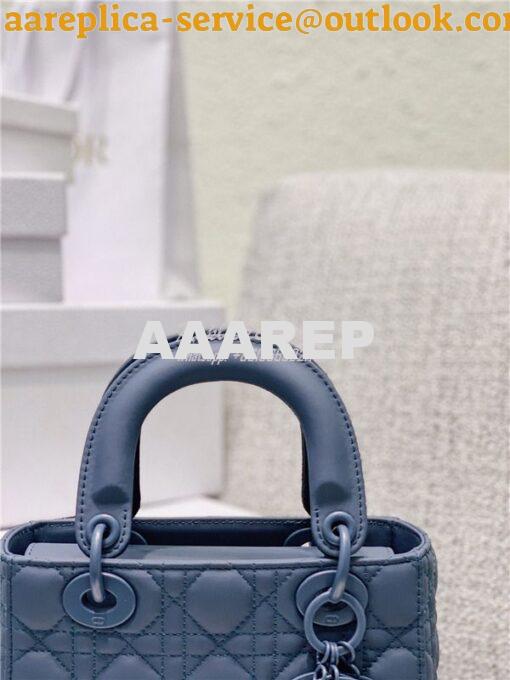 Replica Dior Lady Dior My ABCdior Bag in Denim Blue Ultramatte Cannage 10