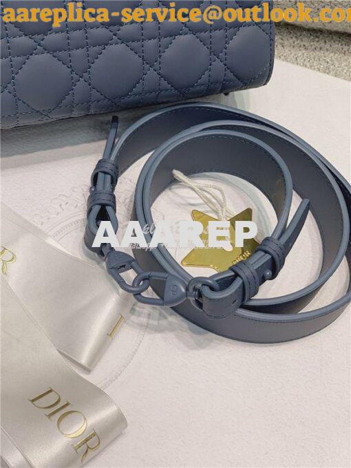 Replica Dior Lady Dior My ABCdior Bag in Denim Blue Ultramatte Cannage 15