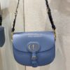 Replica Dior Large Bobby Bag Denim Blue Box Calfskin M9320U
