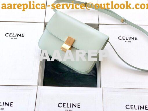 Replica Celine Classic Box Bag in Smooth Calfskin Baby Green 3