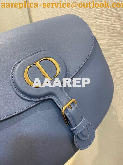 Replica Dior Large Bobby Bag Denim Blue Box Calfskin M9320U 5