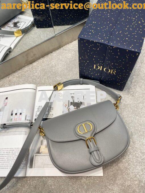 Replica Dior Bobby Bag in Grey Box Calfskin M9319U 2