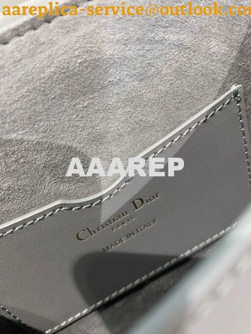 Replica Dior Bobby Bag in Grey Box Calfskin M9319U 9