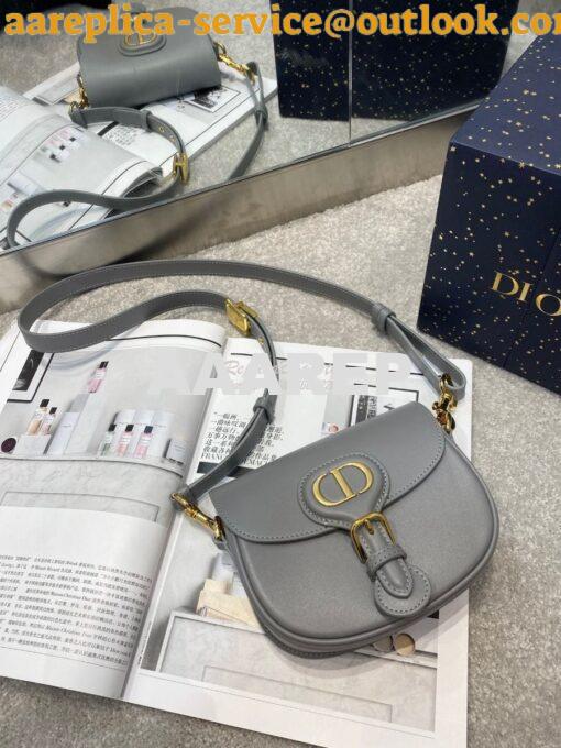 Replica Dior Bobby Bag in Grey Box Calfskin M9319U 12