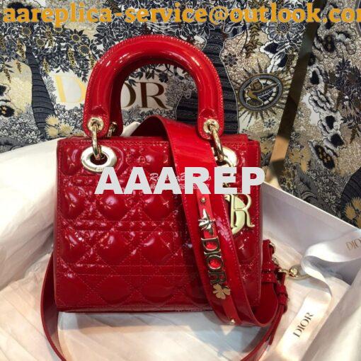 Replica Dior My ABCdior Lady Dior Bag in Patent Calfskin M0538 Red 2
