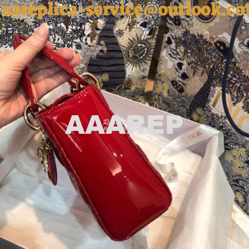 Replica Dior My ABCdior Lady Dior Bag in Patent Calfskin M0538 Red 3