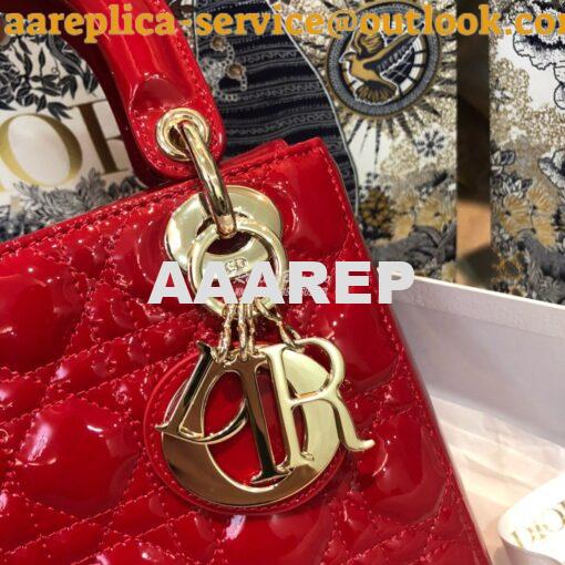 Replica Dior My ABCdior Lady Dior Bag in Patent Calfskin M0538 Red 4