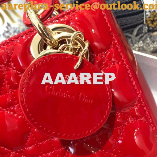 Replica Dior My ABCdior Lady Dior Bag in Patent Calfskin M0538 Red 5