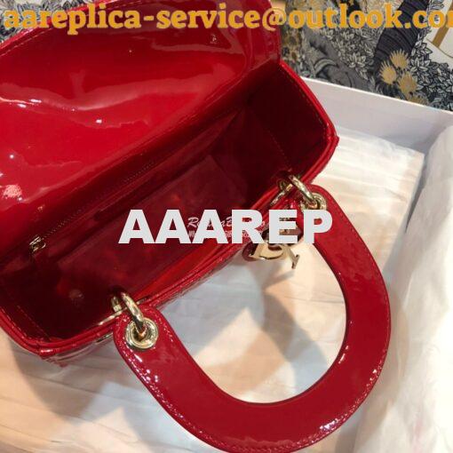 Replica Dior My ABCdior Lady Dior Bag in Patent Calfskin M0538 Red 7