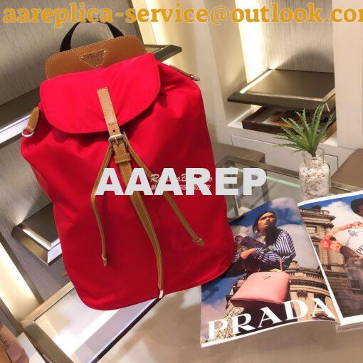 Replica Prada Nylon and Saffiano leather backpack 1BZ064 Red