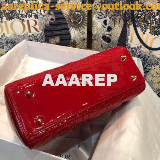 Replica Dior My ABCdior Lady Dior Bag in Patent Calfskin M0538 Red 9